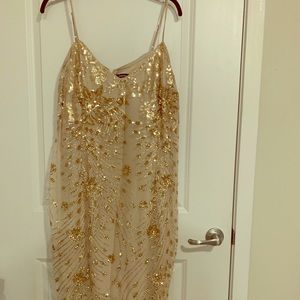 Boohoo Gold sequined dress